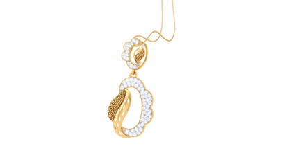 Dual Harmony Gold Pendant - 0.32 Ct Diamond Accents