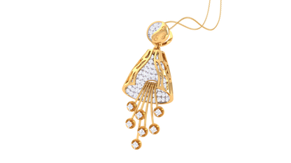 Sparking Harlequin Pendent In Rose Gold - 0.79 Ct Round Cut Diamonds