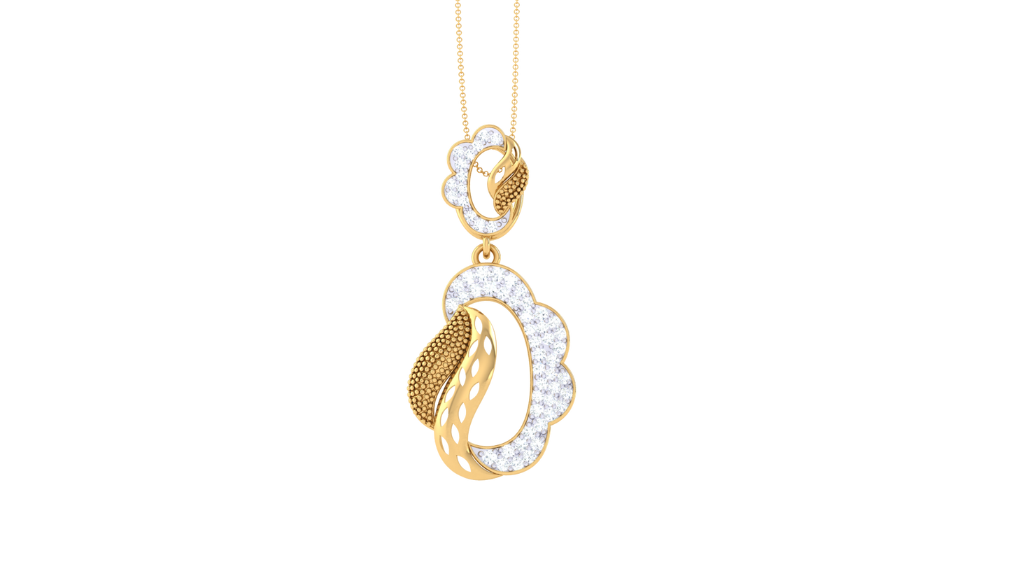 Dual Harmony Gold Pendant - 0.32 Ct Diamond Accents