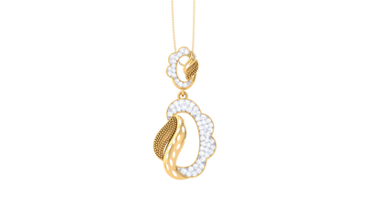 Dual Harmony Gold Pendant - 0.32 Ct Diamond Accents