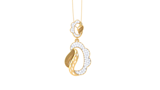 Dual Harmony Gold Pendant - 0.32 Ct Diamond Accents