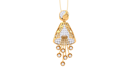 Sparking Harlequin Pendent In Rose Gold - 0.79 Ct Round Cut Diamonds