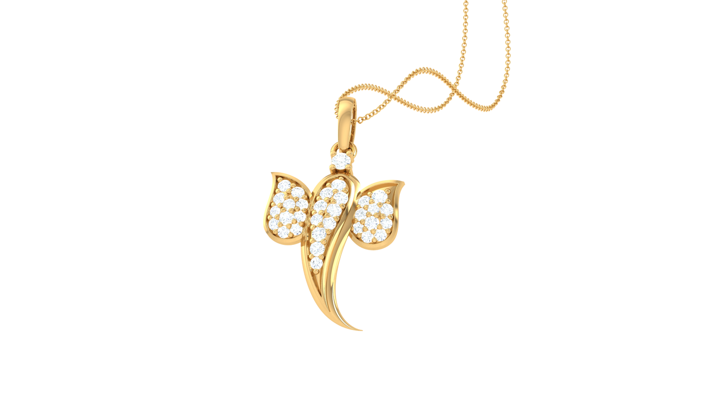 Shree Ganesha Diamond Pendant In Gold – 0.22 Ct Brilliant Cut