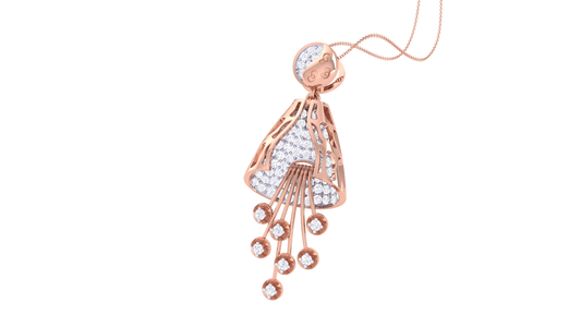 Sparking Harlequin Pendent In Rose Gold - 0.79 Ct Round Cut Diamonds