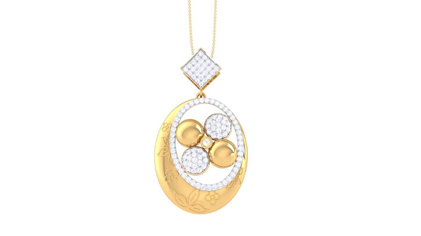 Clover Bloom Pendant In Gold - 1.12 Ct Diamonds