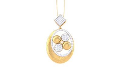 Clover Bloom Pendant In Gold - 1.12 Ct Diamonds