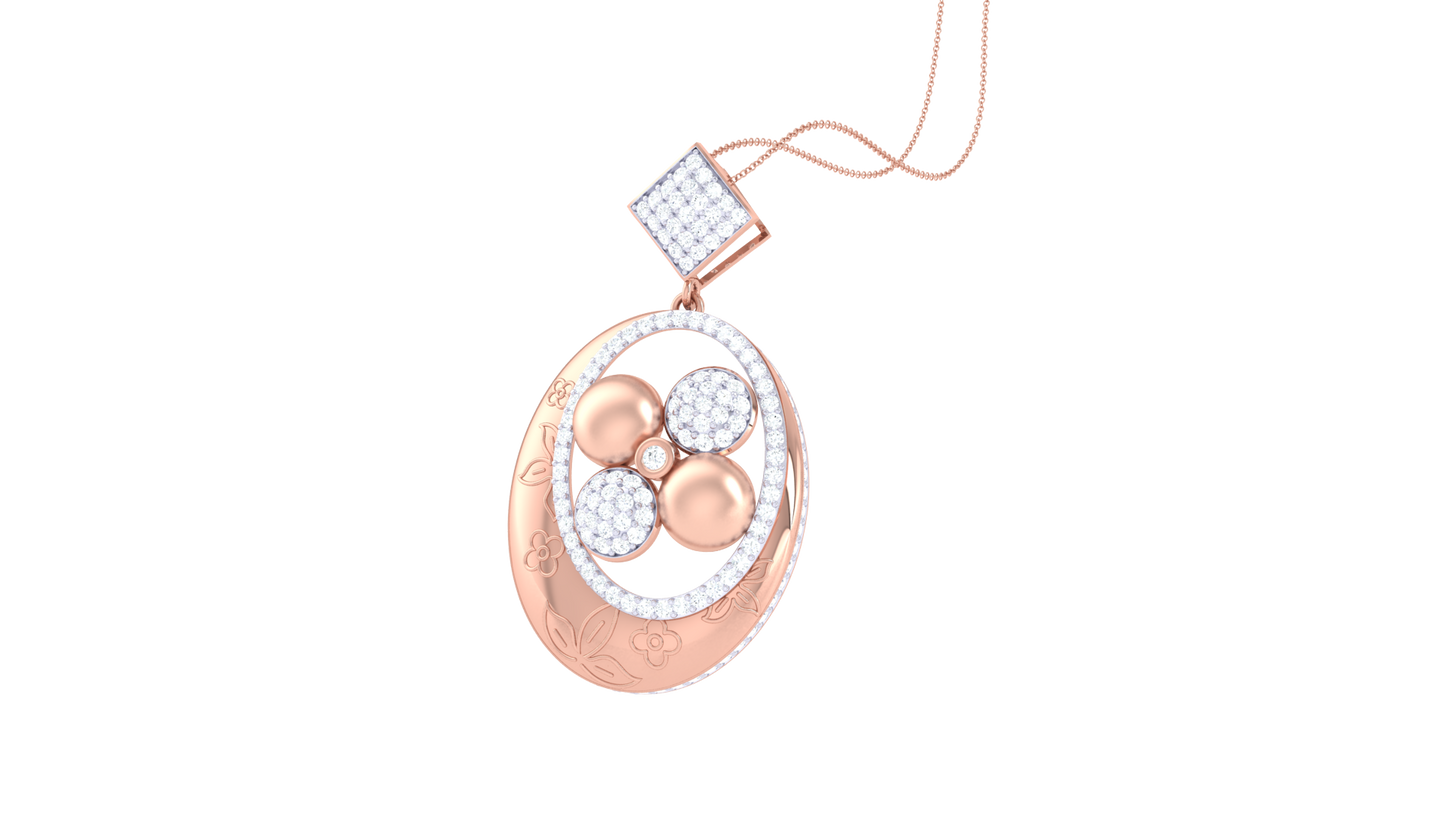 Clover Bloom Pendant In Gold - 1.12 Ct Diamonds