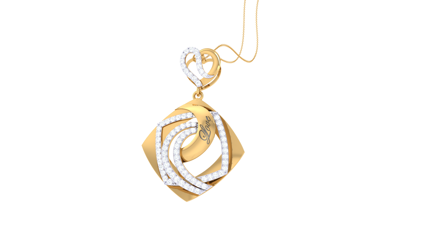 Love's Embrace Pendent In Gold - 0.50 Ct Brilliant Cut Diamonds