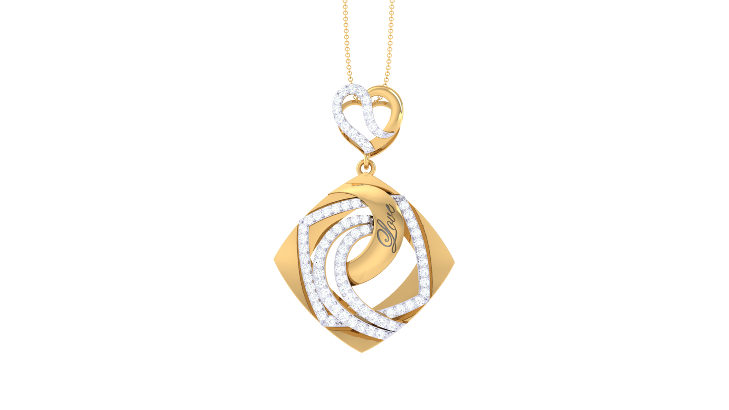 Love's Embrace Pendent In Gold - 0.50 Ct Brilliant Cut Diamonds