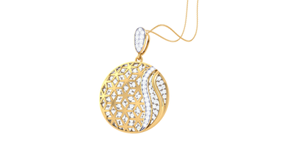 Geometric Harmony Pendant In Rose Gold – 1.55 Ct Pave Set Diamonds