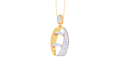Touchdown Sparkle Gold Football Pendant - 0.35 Ct Brilliant Cut Diamonds