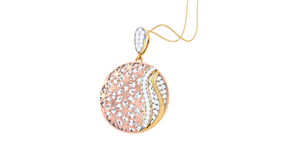 Geometric Harmony Pendant In Rose Gold – 1.55 Ct Pave Set Diamonds