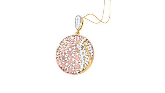 Geometric Harmony Pendant In Rose Gold – 1.55 Ct Pave Set Diamonds