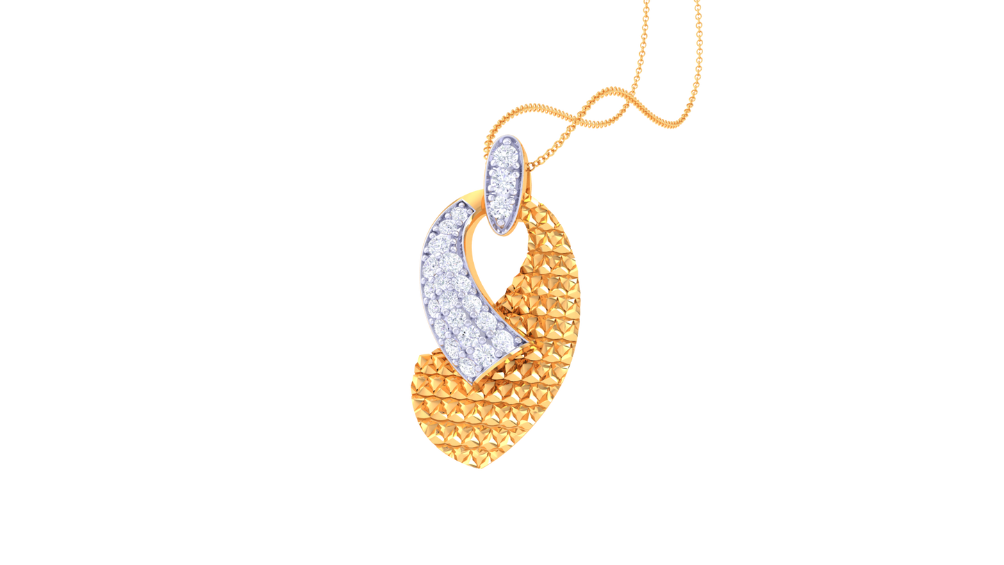 The Golden Knot Diamond Pendent - 0.21 Ct