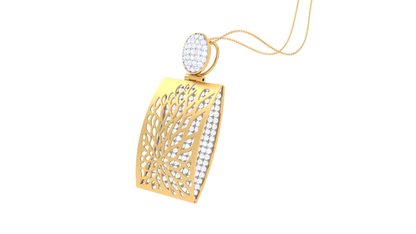 Botanical Brilliance Pendant In Gold – 1.75 Ct Sparkling Diamonds
