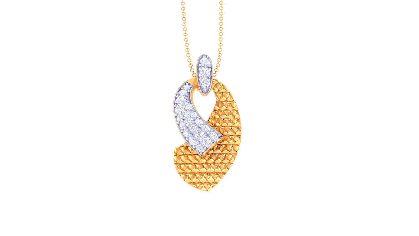 The Golden Knot Diamond Pendent - 0.21 Ct