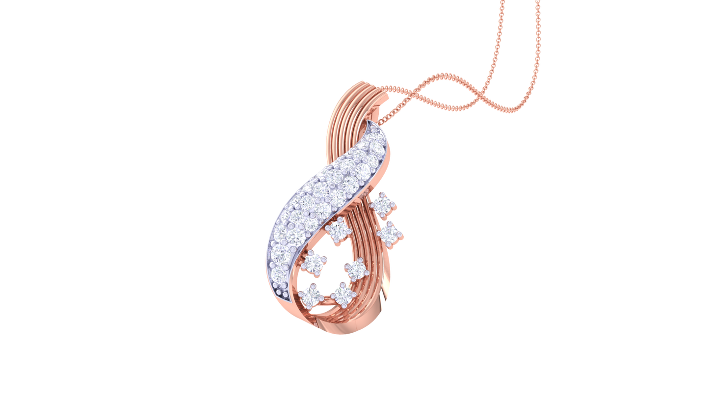Twist Radiance Diamonds Pendant In Gold - 0.29 Ct Brilliant Cut