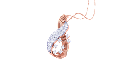 Twist Radiance Diamonds Pendant In Gold - 0.29 Ct Brilliant Cut