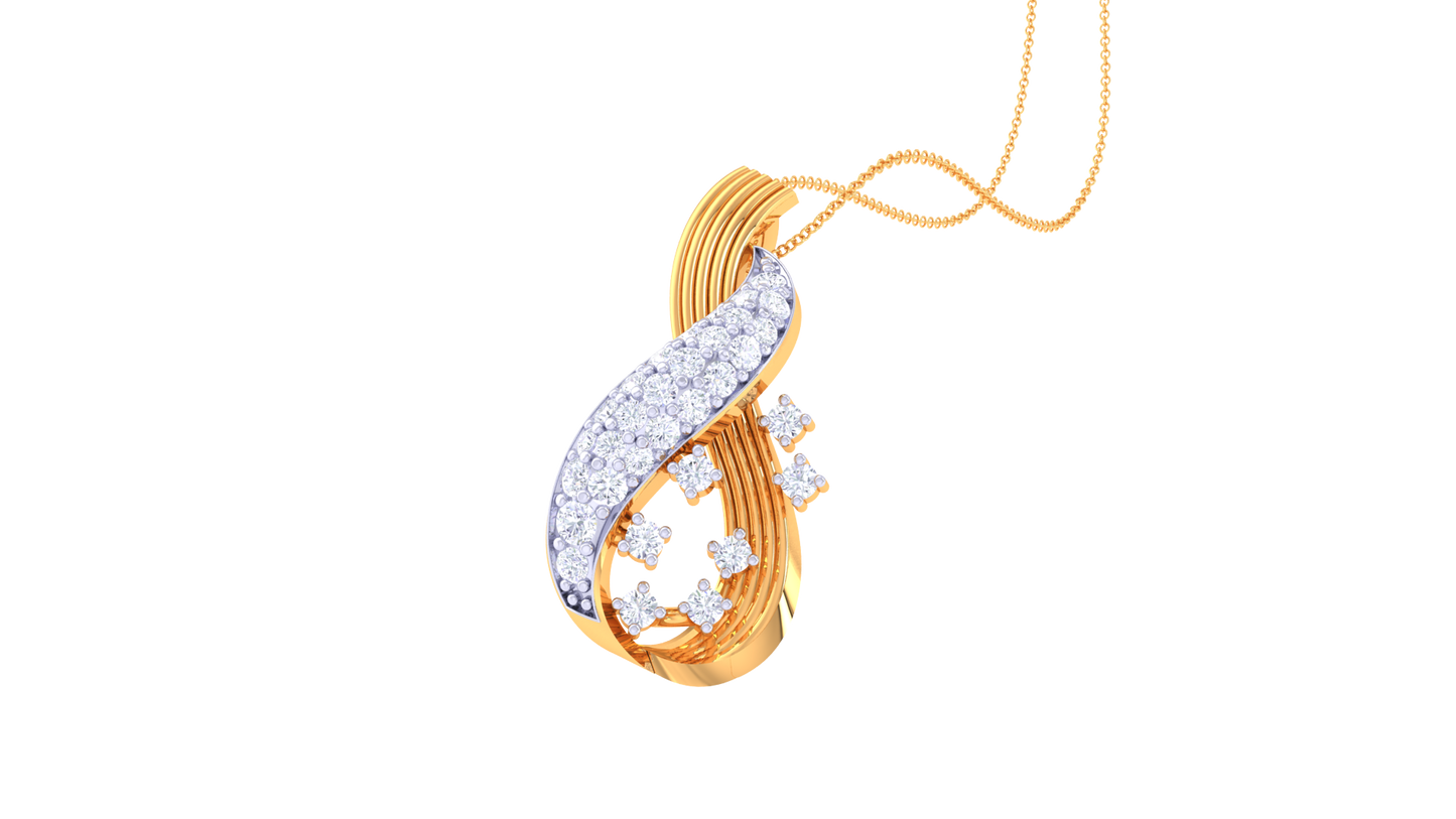 Twist Radiance Diamonds Pendant In Gold - 0.29 Ct Brilliant Cut