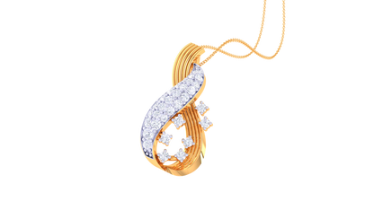 Twist Radiance Diamonds Pendant In Gold - 0.29 Ct Brilliant Cut
