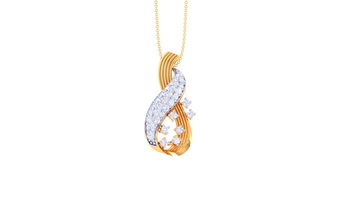 Twist Radiance Diamonds Pendant In Gold - 0.29 Ct Brilliant Cut