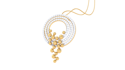 Orbit Cluster Pendent In Gold - 0.60 Ct Diamonds