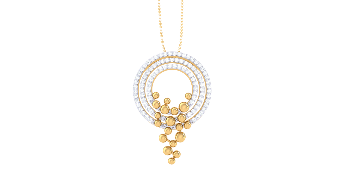 Orbit Cluster Pendent In Gold - 0.60 Ct Diamonds