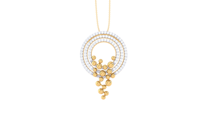 Orbit Cluster Pendent In Gold - 0.60 Ct Diamonds