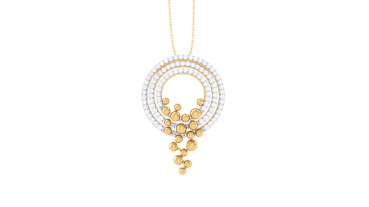 Orbit Cluster Pendent In Gold - 0.60 Ct Diamonds