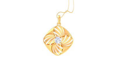 Floral Radiance  Pendent In Gold - 0.59 Ct Dazzling Diamond