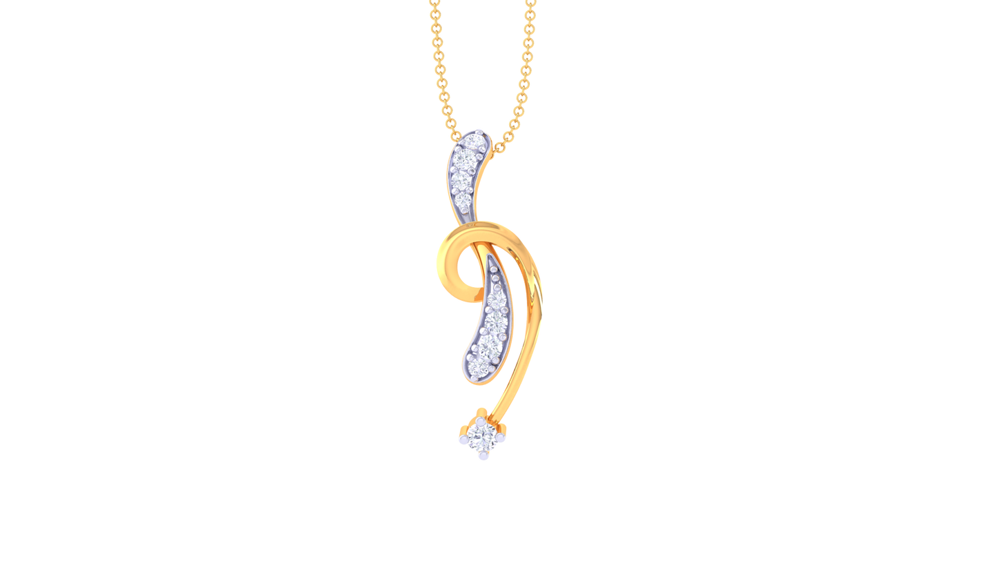 Twisted Shine Diamond Pendent In Gold - 0.07 Ct