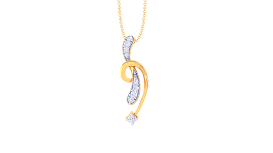 Twisted Shine Diamond Pendent In Gold - 0.07 Ct