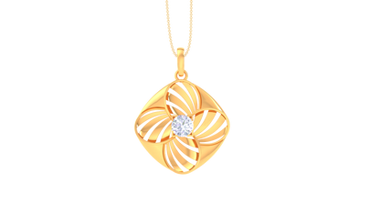 Floral Radiance  Pendent In Gold - 0.59 Ct Dazzling Diamond