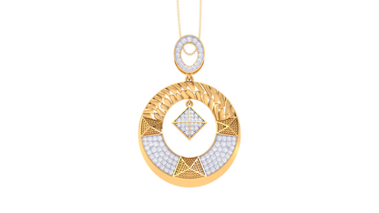 Cluster Circular Shape Rose Gold Pendent - 0.69 Ct Round Cut Diamonds