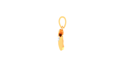 Flowing Solitaire Pendant Yellow Gold - 0.64 Ct Round Cut Diamond