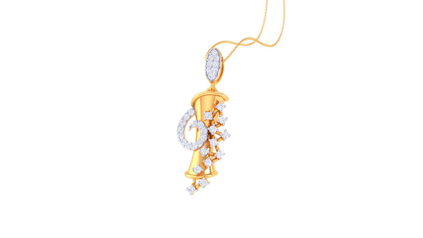 G-Luxe Initial Pendant In 0.27 Ct Diamond Accent