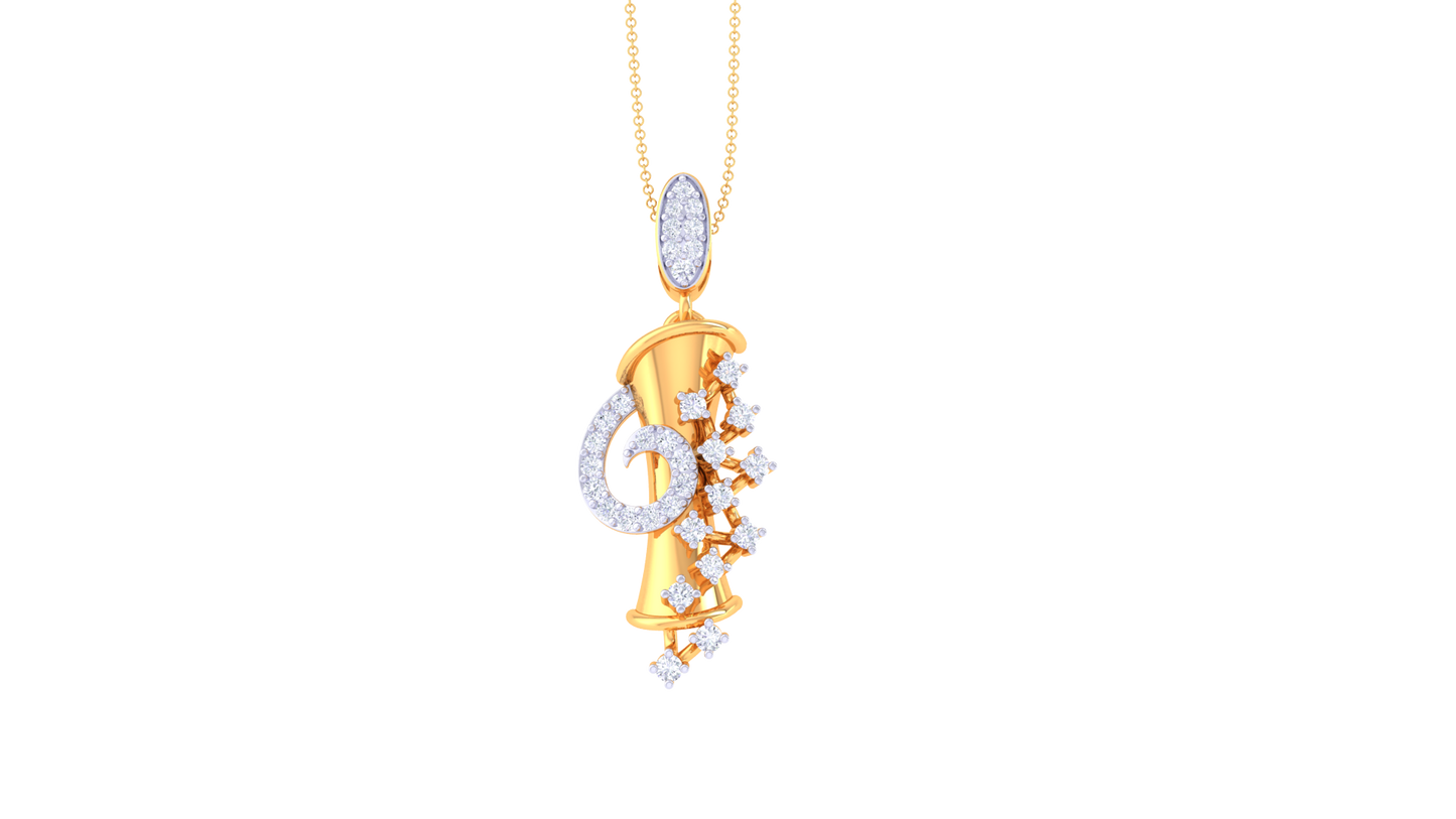 G-Luxe Initial Pendant In 0.27 Ct Diamond Accent