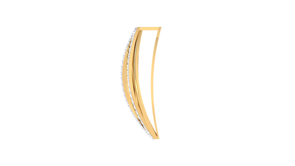 Curved Gold & Diamond Fan Pendant  – 0.53 Ct