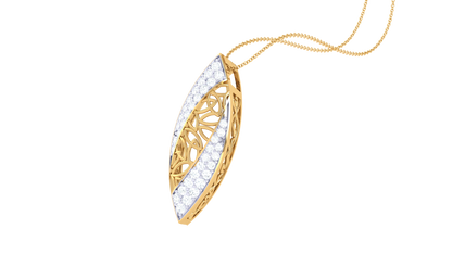 Elegant Filigree Pendant In Gold – 0.28 Ct Brilliant Cut Diamonds