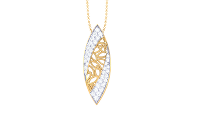 Elegant Filigree Pendant In Gold – 0.28 Ct Brilliant Cut Diamonds