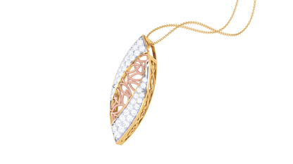 Elegant Filigree Pendant In Gold – 0.28 Ct Brilliant Cut Diamonds