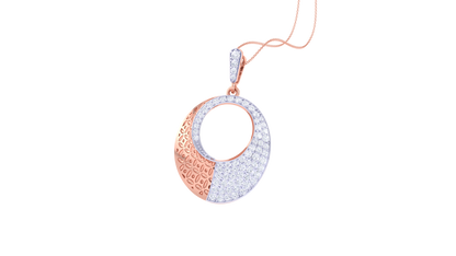 Golden Eclipse Pendant With 0.60 Ct Diamond Accents