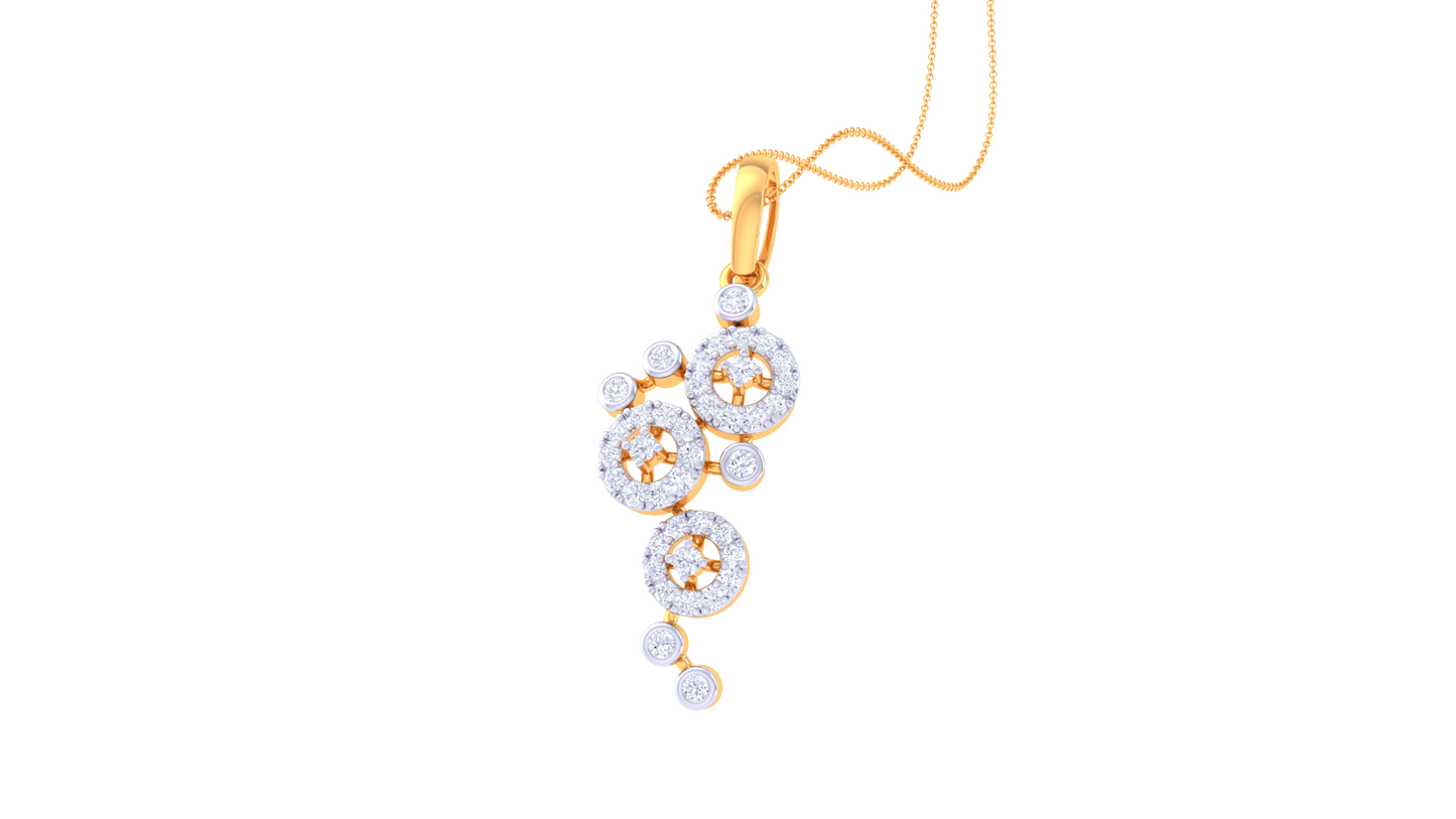 Cascading Radiance Pendant in Gold – 0.39 Ct Diamond Cluster
