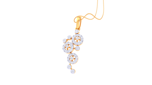 Cascading Radiance Pendant in Gold – 0.39 Ct Diamond Cluster