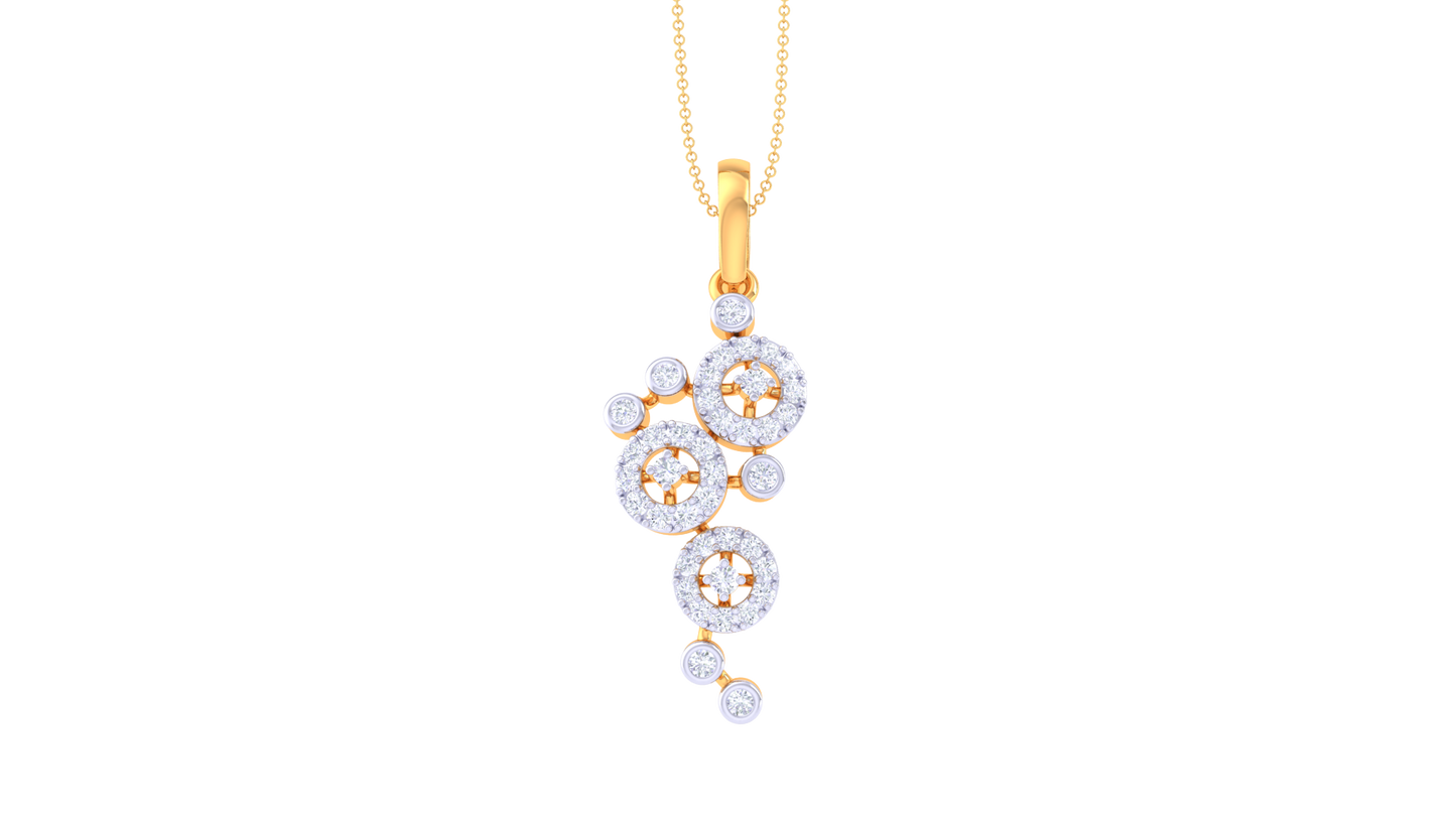 Cascading Radiance Pendant in Gold – 0.39 Ct Diamond Cluster