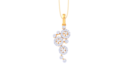 Cascading Radiance Pendant in Gold – 0.39 Ct Diamond Cluster