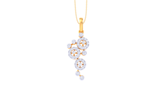 Cascading Radiance Pendant in Gold – 0.39 Ct Diamond Cluster