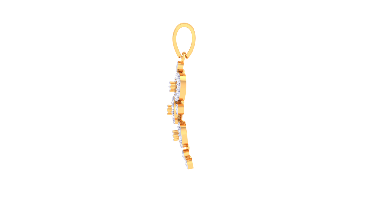 Cascading Radiance Pendant in Gold – 0.39 Ct Diamond Cluster