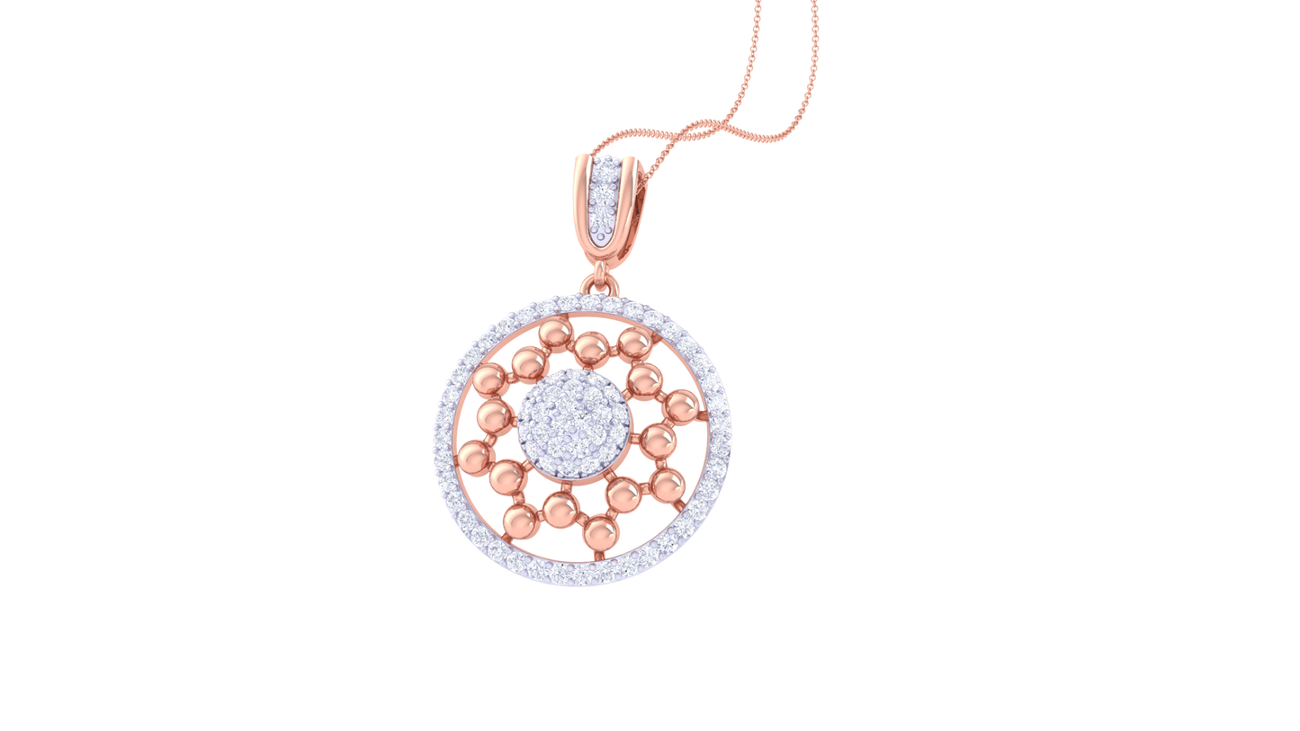 Radiant Halo Goldden Pendant - 0.81 Ct Dazzling Diamonds