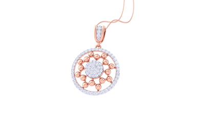 Radiant Halo Goldden Pendant - 0.81 Ct Dazzling Diamonds